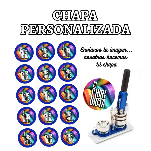 Chapas personalizables con imágenes ideal para eventos, marketing